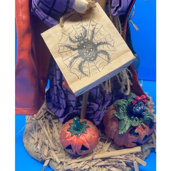 Vintage Halloween Fabric Mache Figurines Statues Decor Holiday Ghost Witch 12" - Picture 4 of 12